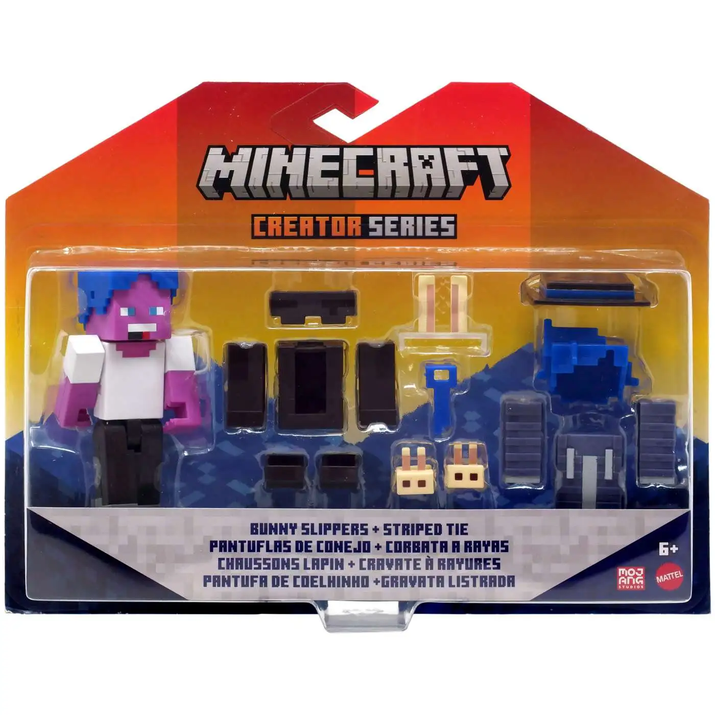 Discount ๐ Minecraft Creator Series Bunny Slippers + Striped Tie Action Figure ๐