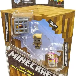 Buy 🎁 Minecraft Wood Series 10 Spawning Blaze, Llama, & Zombie Husk Mini Figure 3-Pack 🧨