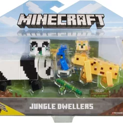 Best Pirce 🌟 Minecraft Comic Maker Jungle Dwellers Action Figure 2-Pack [Panda & Leopard, with Parrot] ⭐