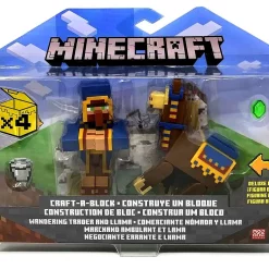Brand new 🎁 Minecraft Craft-A-Block Wandering Trader & Llama Action Figure 2-Pack 👏