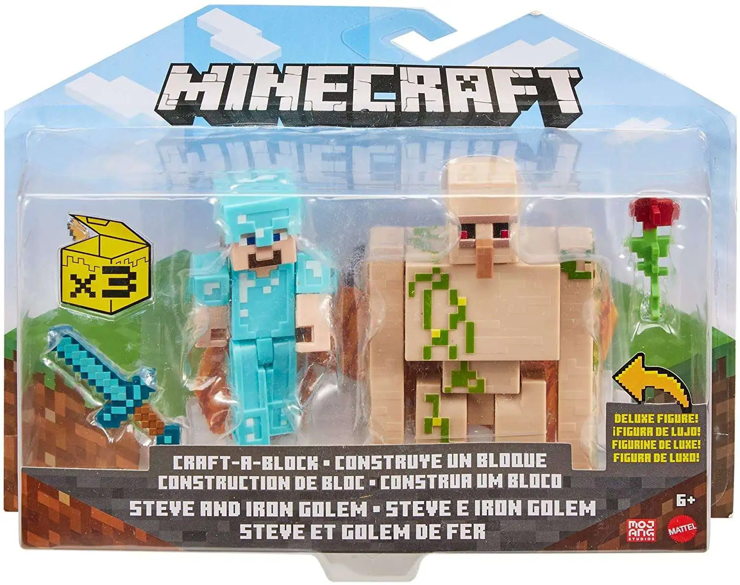 Best Sale ๐งจ Minecraft Craft-A-Block Steve & Iron Golem Action Figure 2-Pack (Pre-Order ships January) ๐