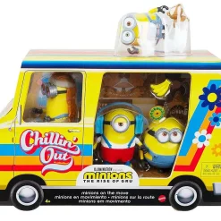 Coupon 😉 Rise of Gru Minions on the Move Exclusive Action Figure 4-Pack [Chillin' Out Van with Staurt, Bob, Tim & Otto] 😀
