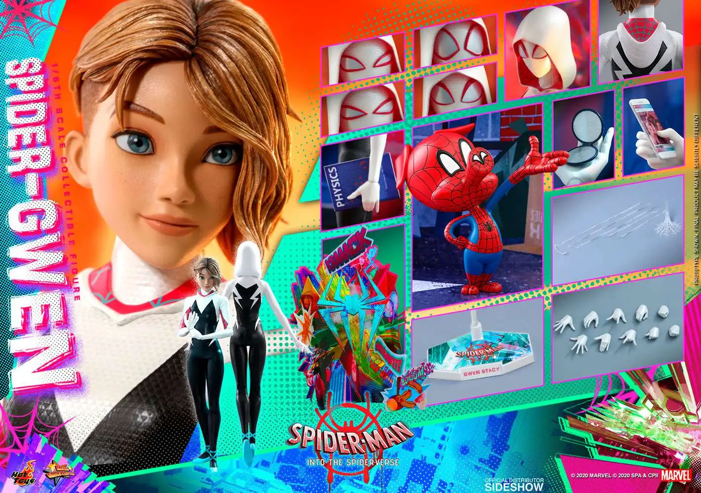 Flash Sale โจ Marvel Spider-Man Into the Spider-Verse Movie Masterpiece Spider-Gwen & Spider-Ham Collectible Figure ๐ - Image 5
