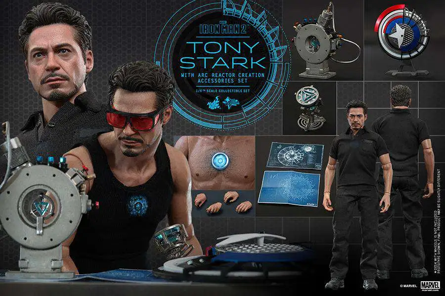 Wholesale ๐คฉ Iron Man 2 Movie Masterpiece Tony Stark with Arc Reactor Creation Accessories Set Collectible Figure โ - Image 5