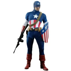 Wholesale 😀 The First Avenger Movie Masterpiece Captain America Exclusive Collectible Figure [Star Spangled Man] 😀