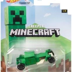 Deals 👍 Hot Wheels Minecraft Character Cars Creeper Diecast Character Car #1/8 [2021] 👏
