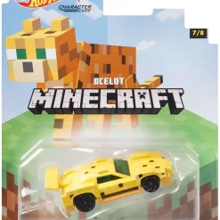 Budget ⭐ Hot Wheels Minecraft Character Cars Ocelot Diecast Character Car #7/8 [2021] 🤩