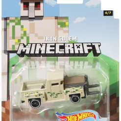 Flash Sale 🎁 Hot Wheels Minecraft Character Cars Iron Golem Diecast Character Car #4/7 [2020] ⭐