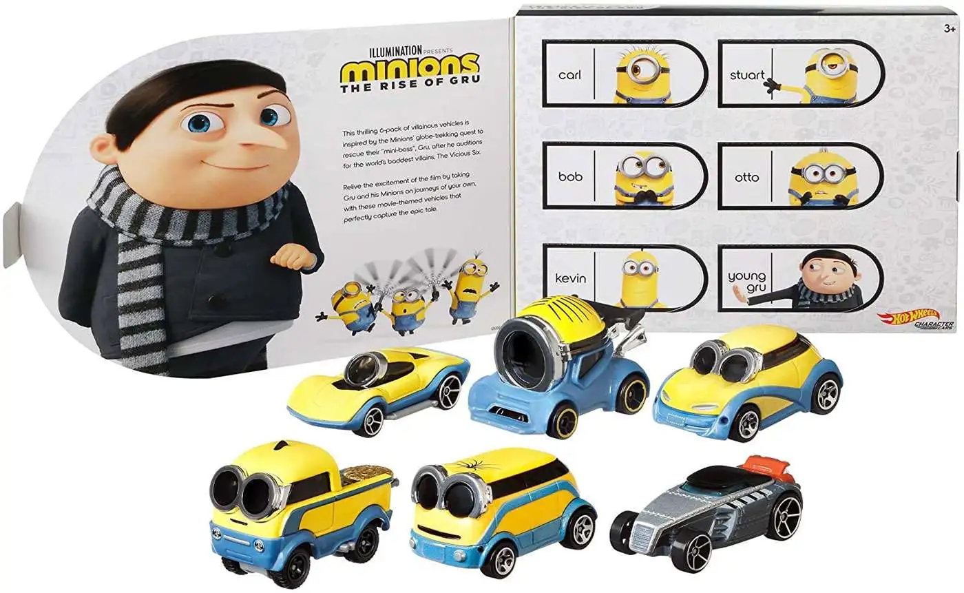 Hot Sale ๐ Hot Wheels Character Cars Minions Rise of Gru Exclusive Diecast Car 6-Pack ๐ - Image 3
