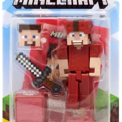 Cheapest ๐ Minecraft Comic Maker Steve in Red Leather Armor Action Figure ๐งจ