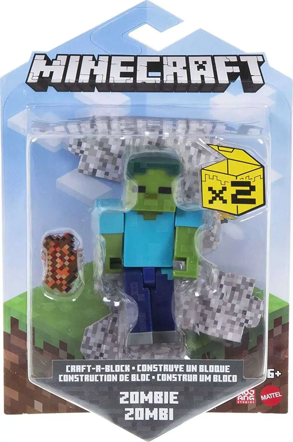 Best Sale 😀 Minecraft Craft-A-Block Zombie Action Figure 🎉