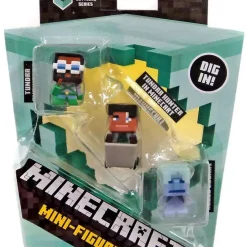 Promo 🧨 Minecraft Biome Settlers Series 8 Tundra Engineer, Tundra Hunter in Minecart & Tundra Stray Mini Figure 3-Pack [Damaged Package] 💯