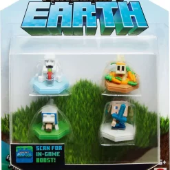 New ⭐ Minecraft Earth Boost Minis Fishing Polar Bear, Snacking Rabbit, Attacking Steve & Seeking Wolf Exclusive Figure 4-Pack 🎉