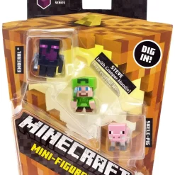 Flash Sale ๐ Minecraft Spooky (Halloween) Series 9 Steve with Hoodie, Skeleton Pig & Endereal Mini Figure 3-Pack ๐ฅฐ