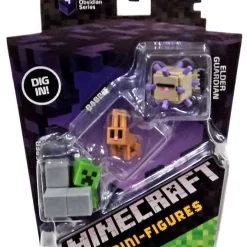 Budget ✔️ Minecraft Obsidian Series 4 Elder Guardian, Rabbit & Sneaky Creeper Mini Figure 3-Pack 🔥