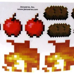 Wholesale 🎁 Minecraft Sticker Set Papercraft [Fire, Torch, Steak & Apple] [Single Piece] 🌟