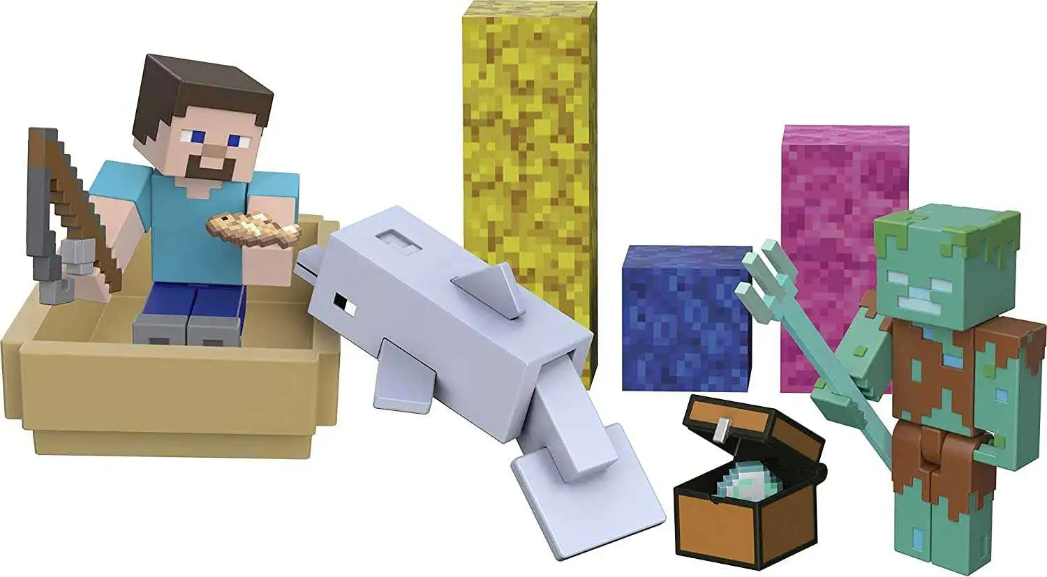 Budget ๐คฉ Minecraft Dolphin's Treasure Hunt 3.25-Inch Adventure Pack ๐ฅ - Image 3
