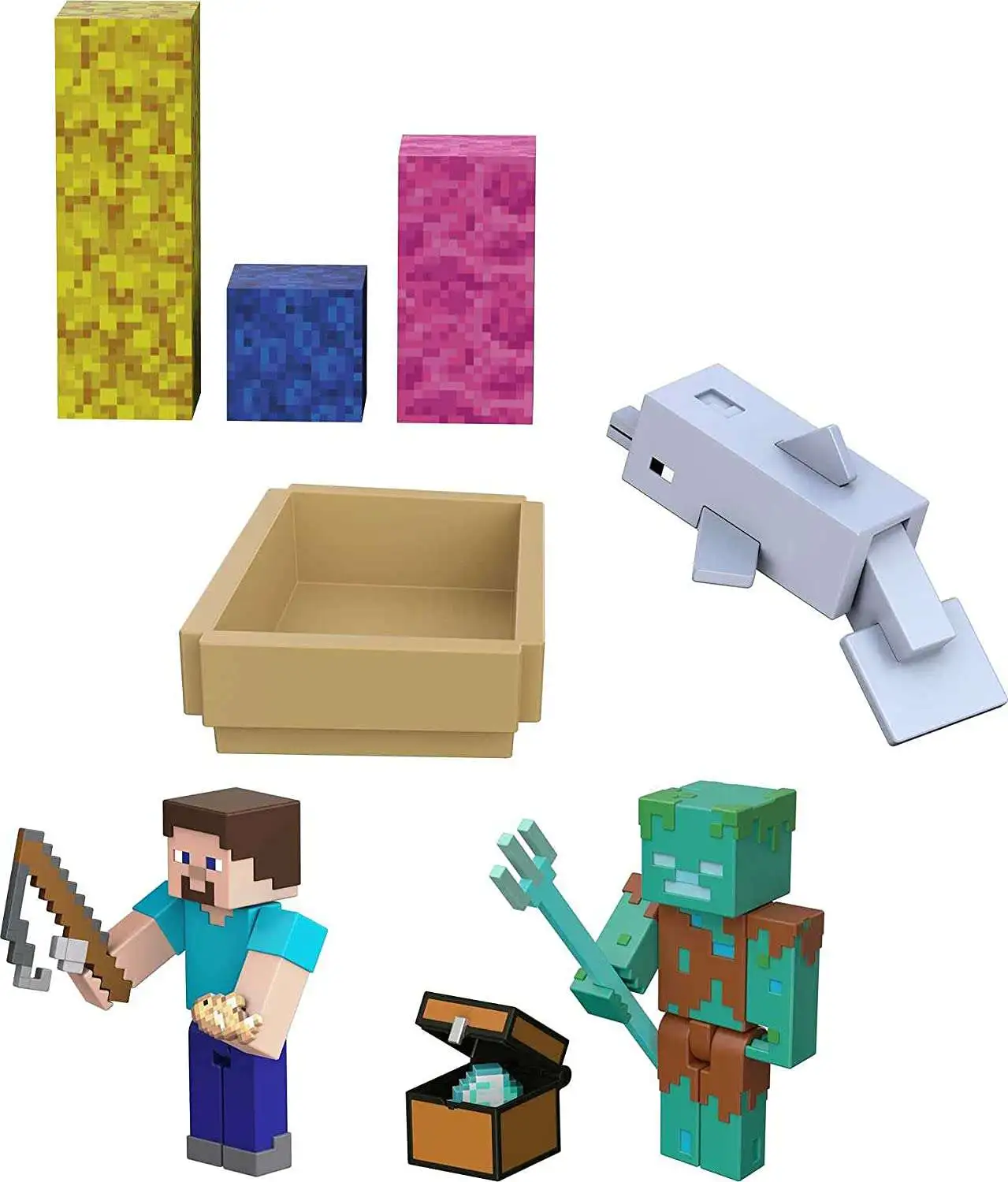 Budget ๐คฉ Minecraft Dolphin's Treasure Hunt 3.25-Inch Adventure Pack ๐ฅ - Image 5