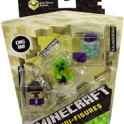 Coupon ⭐ Minecraft End Stone Series 6 Potion Drinking Witch, Exploding Creeper & Endermites Mini Figure 3-Pack 👏