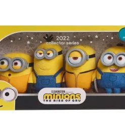 Deals 🌟 Minions Rise of Gru 2022 Collector Series Kung Fu Bob, Otto with Pet Rock, Kung Fu Stuart & Kevin Exclusive 5-Inch Plush 4-Pack 😀