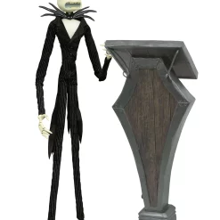 Best Pirce 💯 Nightmare Before 🎁 Christmas Coffin Doll Jack Skellington with Podium 16-Inch ✨