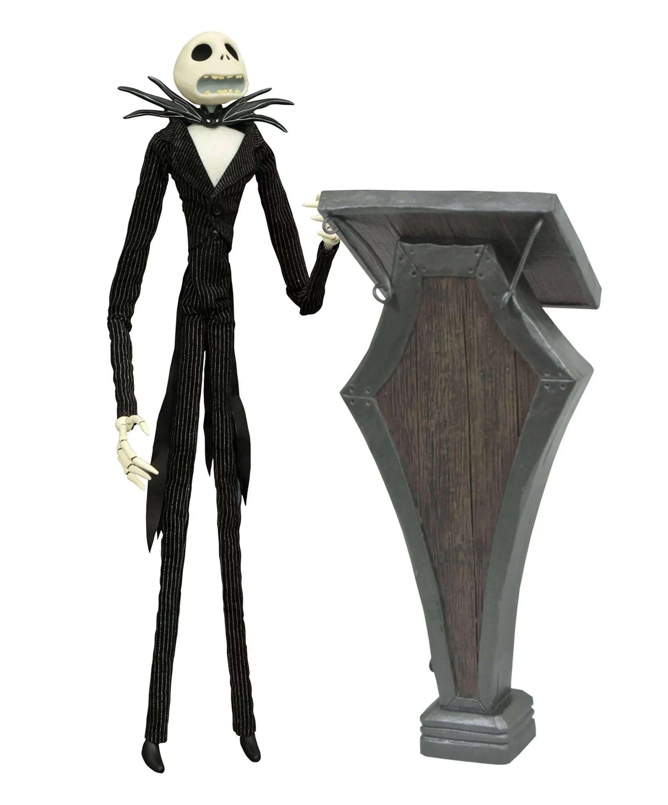 Best Pirce 💯 Nightmare Before 🎁 Christmas Coffin Doll Jack Skellington with Podium 16-Inch ✨