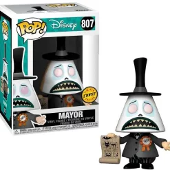 Deals 🤩 Funko Nightmare Before 🔔 Christmas POP! Disney Mayor Vinyl Figure #807 [Chase Version, White Scared Face with Paper] 👏