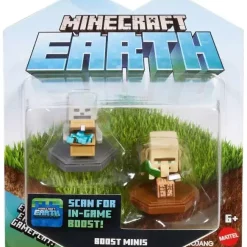 Outlet ⌛ Minecraft Earth Boost Minis Hoarding Skeleton & Crafting Villager Exclusive Figure 2-Pack [Smart NFC Chip] 🥰