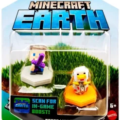 Buy 👏 Minecraft Earth Boost Minis Attacking Steve & Spawning Chicken Figure 2-Pack [Smart NFC Chip] 😍