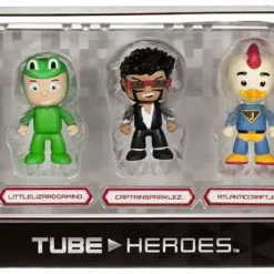 Discount 🎉 Tube Heroes TinyTurtle, LittleLizardgaming, CaptainSparklez, AtlanticCraft Joe & AtlanticCraftCody Action Figure 5-Pack 😀